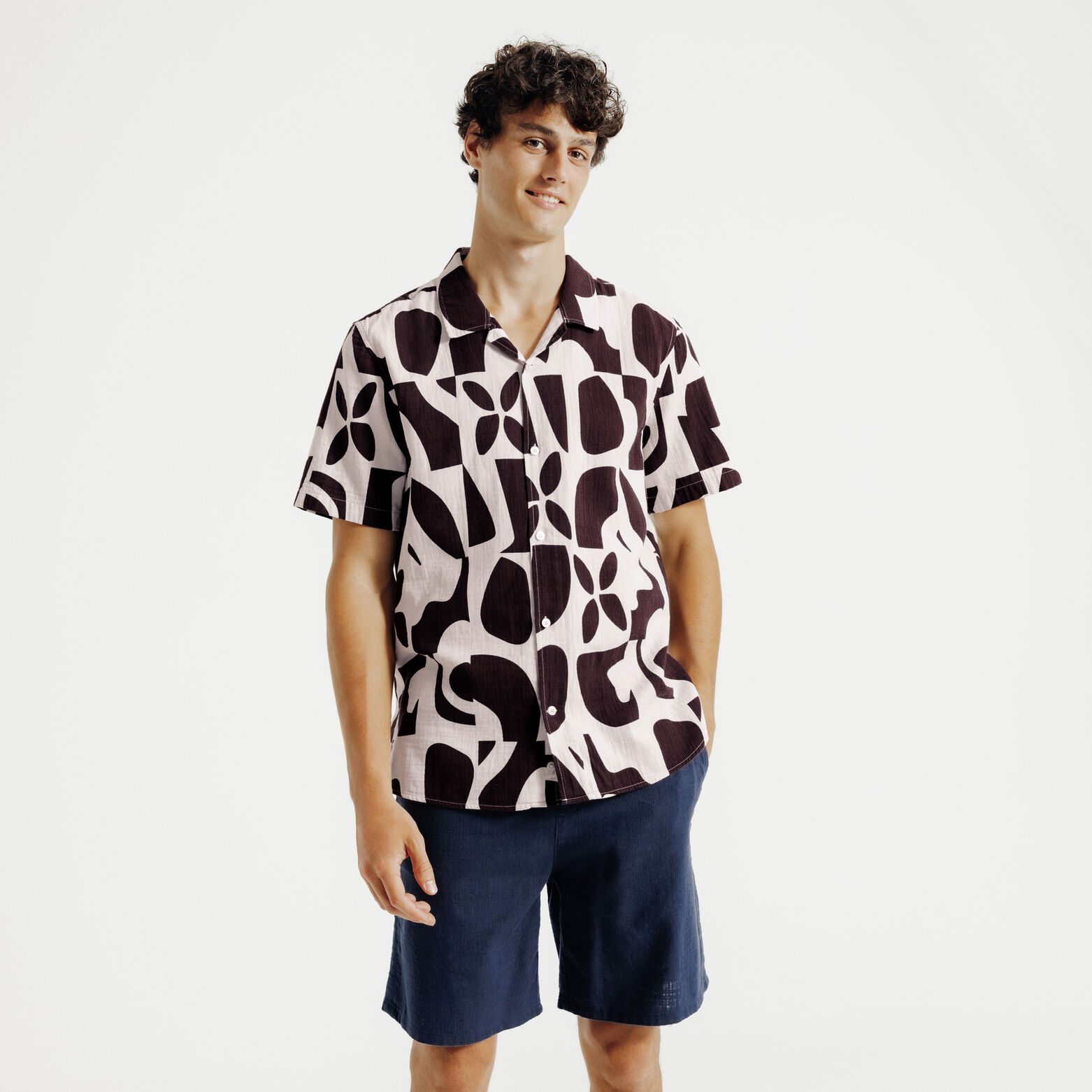 Chemisette en gaze de coton imprimée