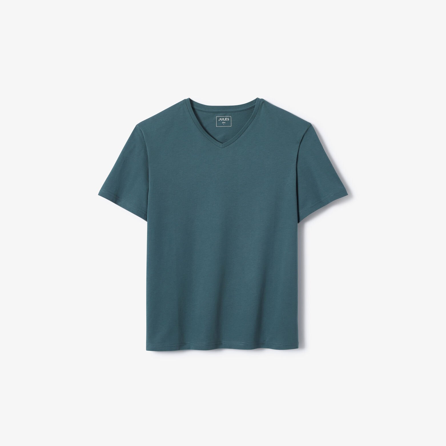 Basic T-shirt met V-hals in biokatoen 