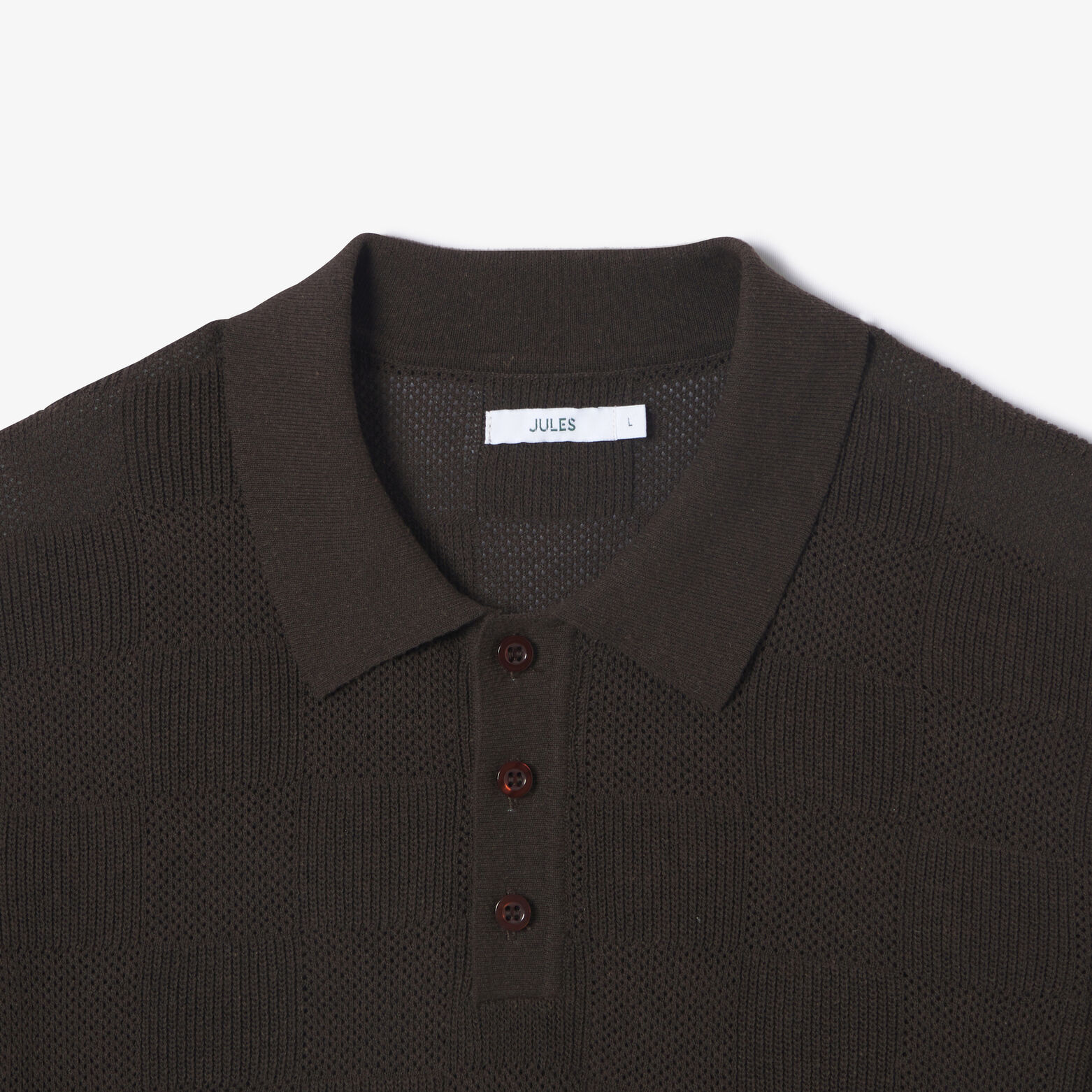 Polo en maille point damier