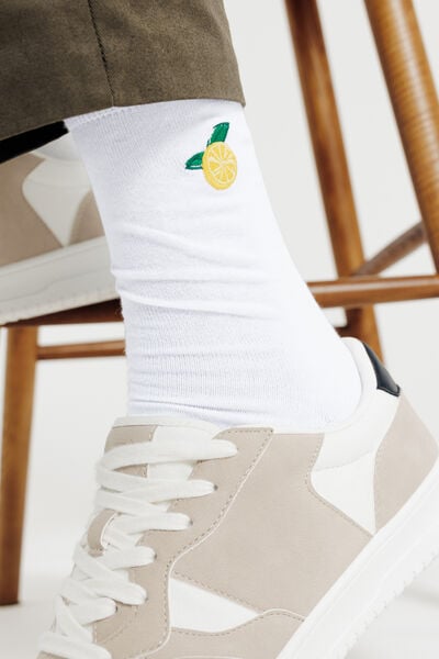 Chaussettes hautes brod&eacute;es