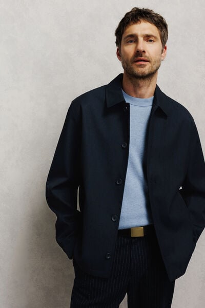 Veste tissage twill col chemise