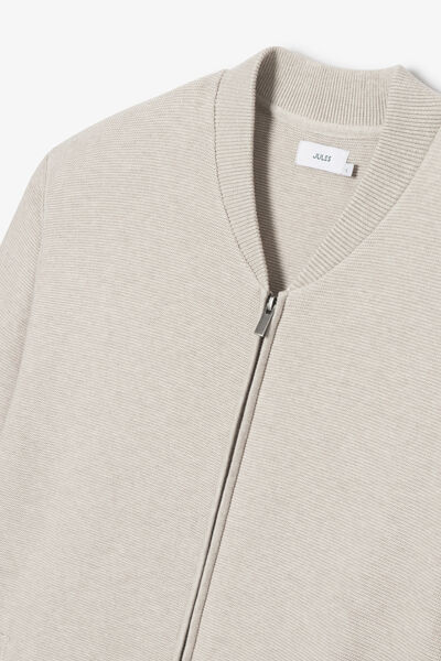 Gilet zipp&eacute; jeux de points col typ&eacute; sport