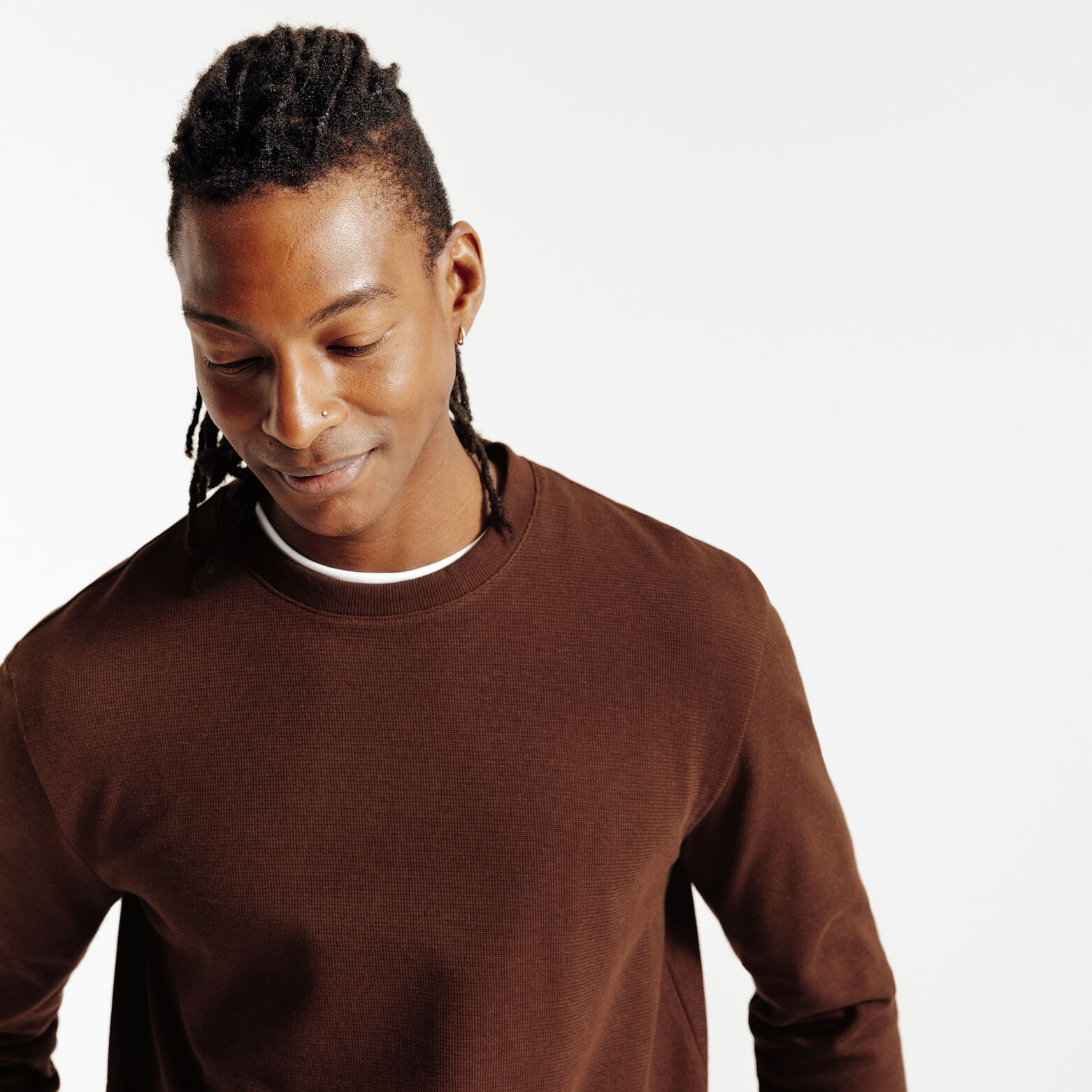 T-shirt lange mouwen in reliëfstof