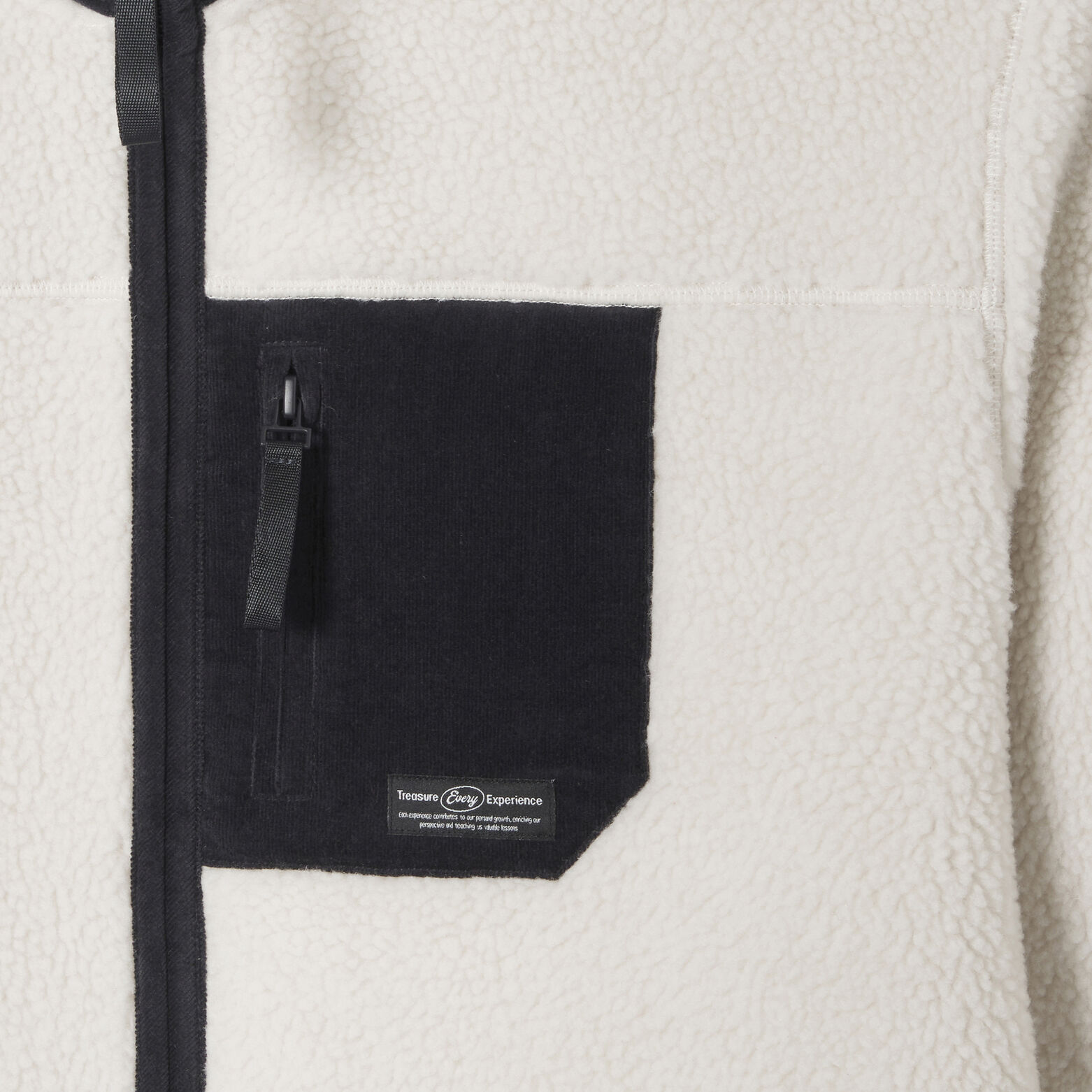 Veste zippée en sherpa contrastée