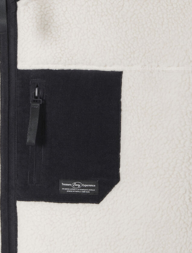 Veste zipp&eacute;e en sherpa contrast&eacute;e