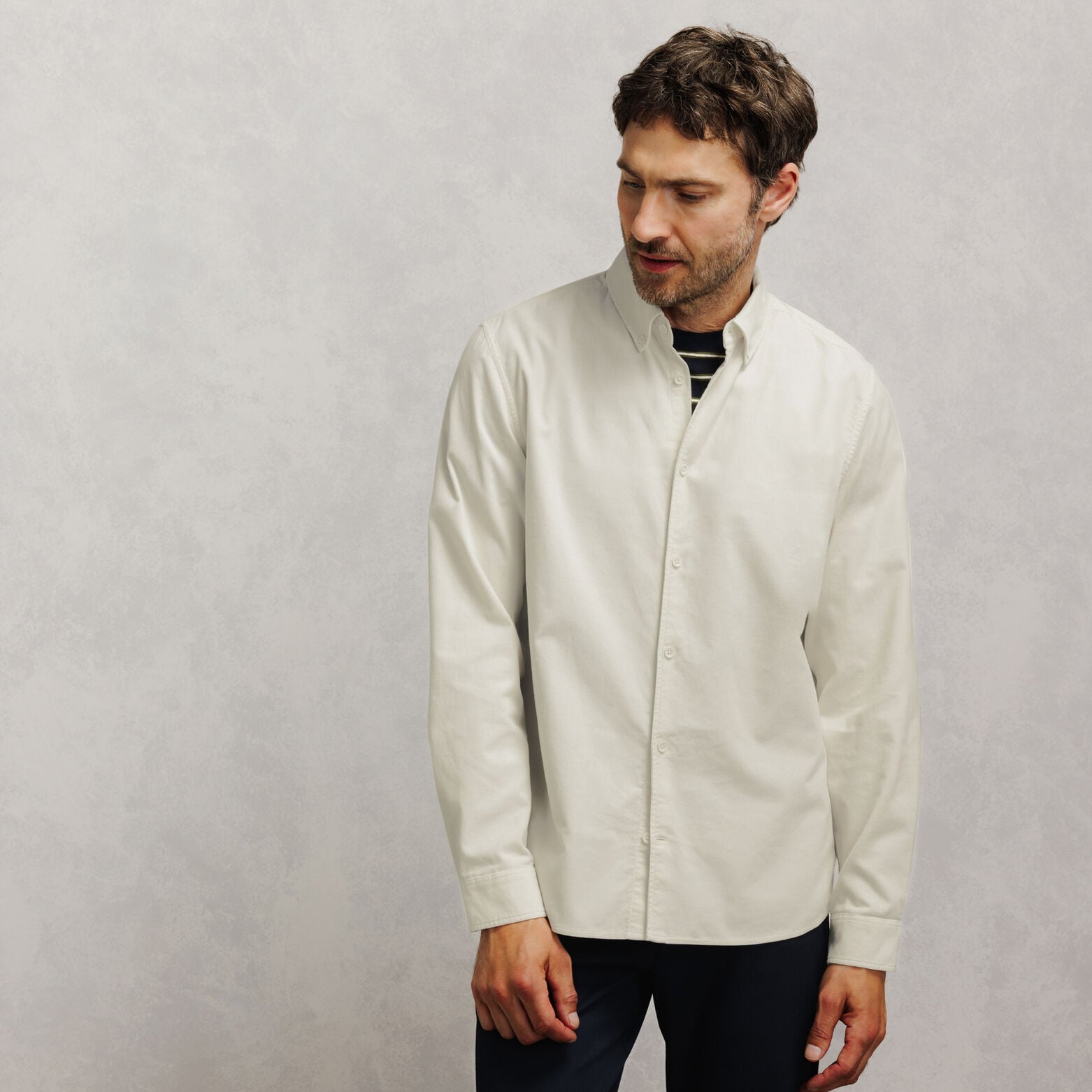 Chemise en velours c&ocirc;tel&eacute; unie 100% coton