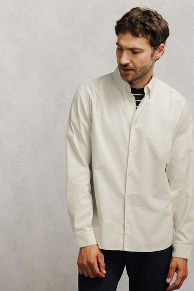 Chemise en velours c&ocirc;tel&eacute; unie 100% coton