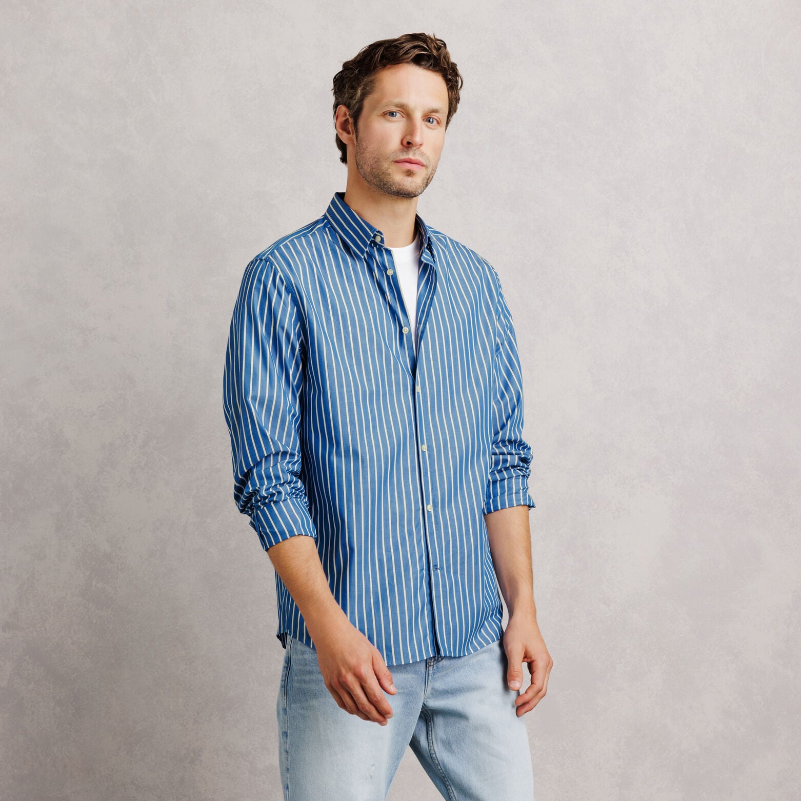 Chemise en coton ray&eacute;e