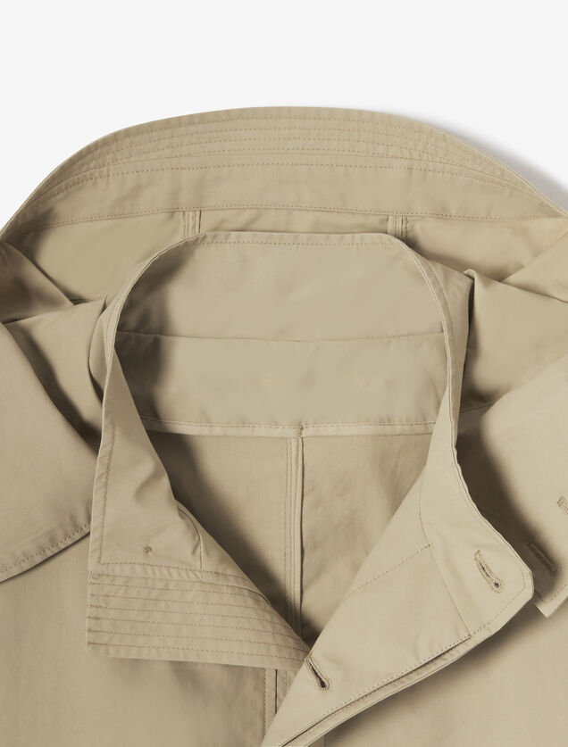 Parka longue boutonn&eacute;e &agrave; capuche