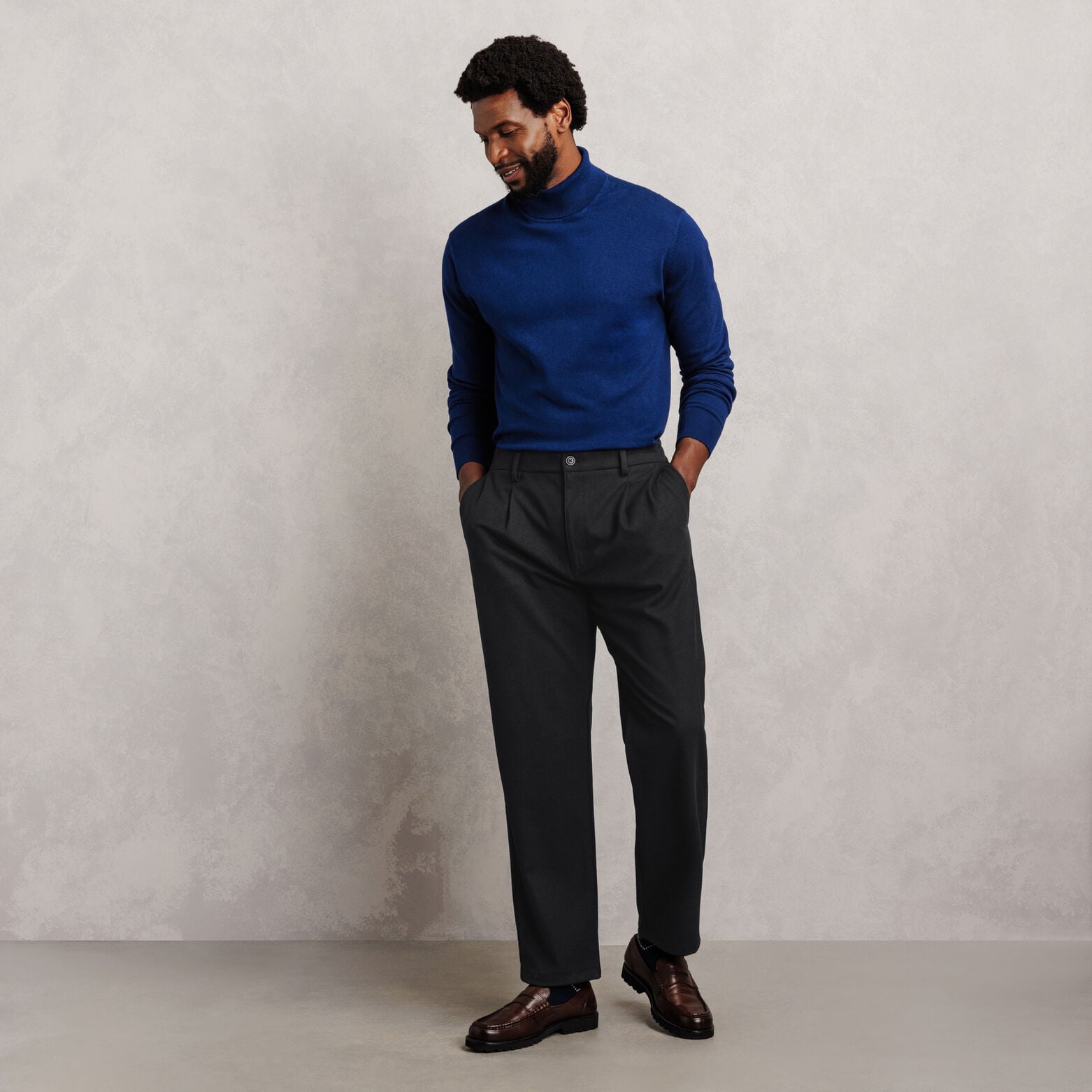 Pantalon straight taille &eacute;lastiqu&eacute;e