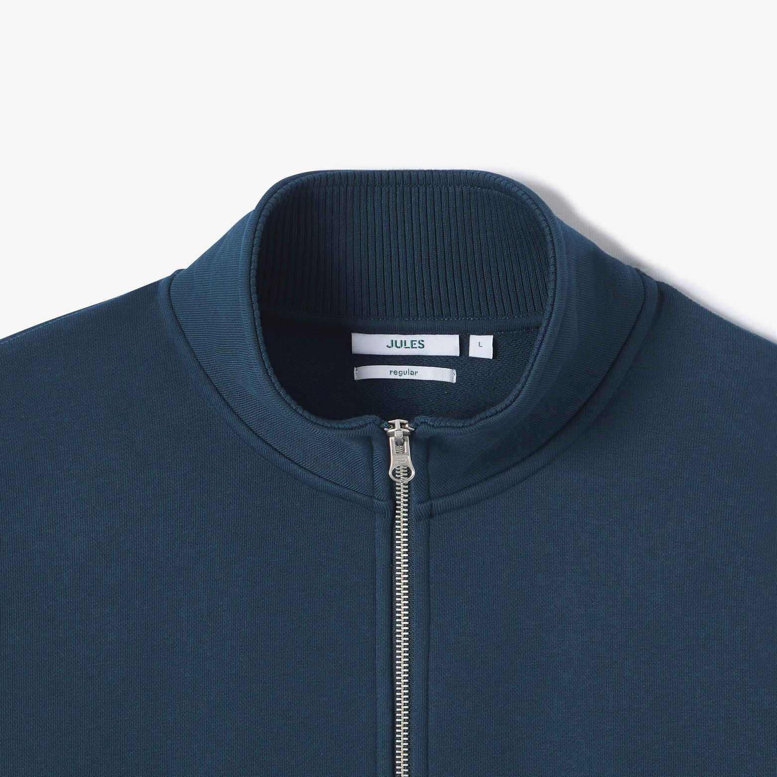 Effen heavy weight sweater opstaande kraag met rit