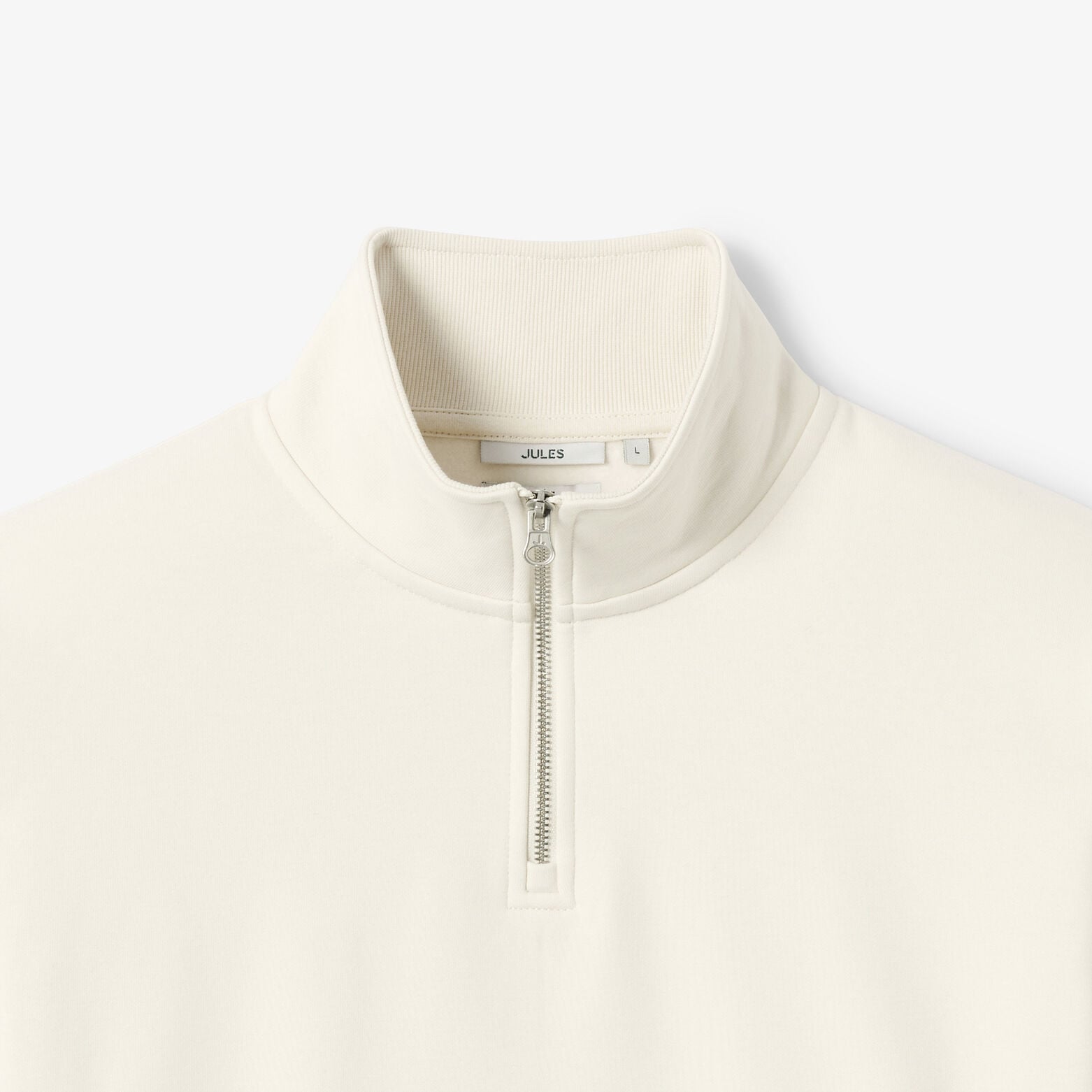 Sweat col montant zipp&eacute; molleton uni