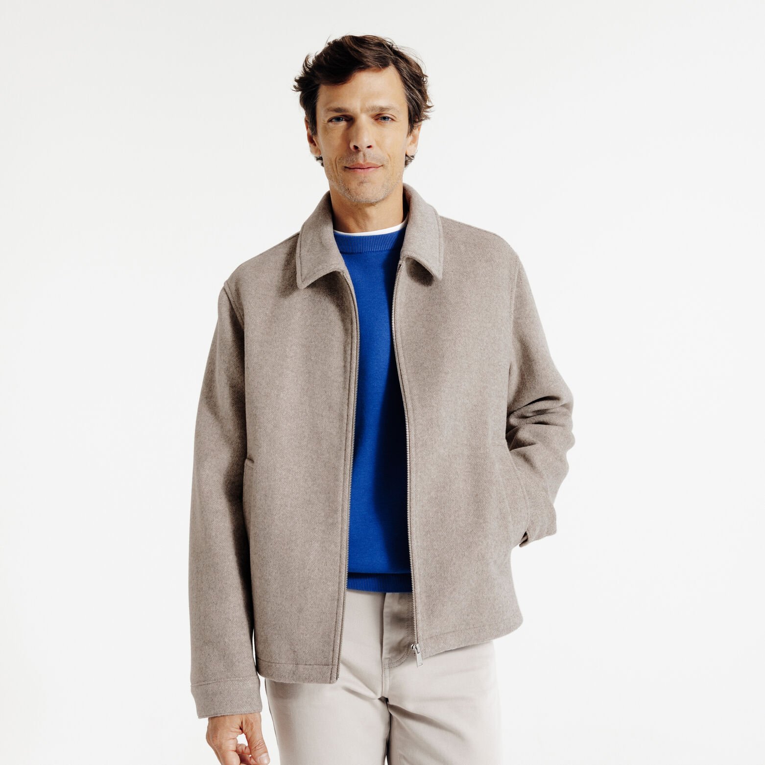 Jack met hemdskraag en rits