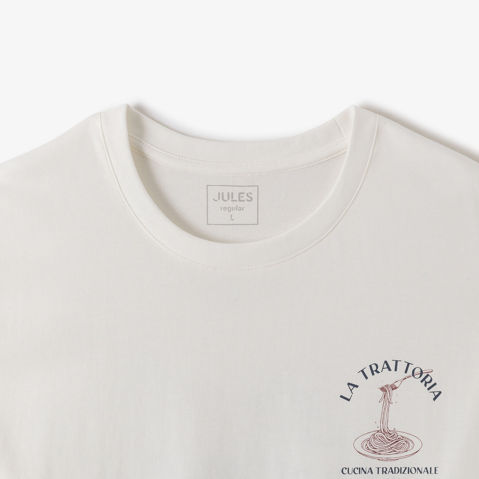 Tee shirt en coton brodé et imprimé devant