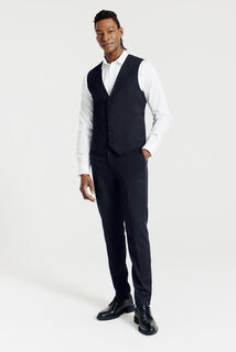 Slim fit kostuumgilet in bi-stretchstof