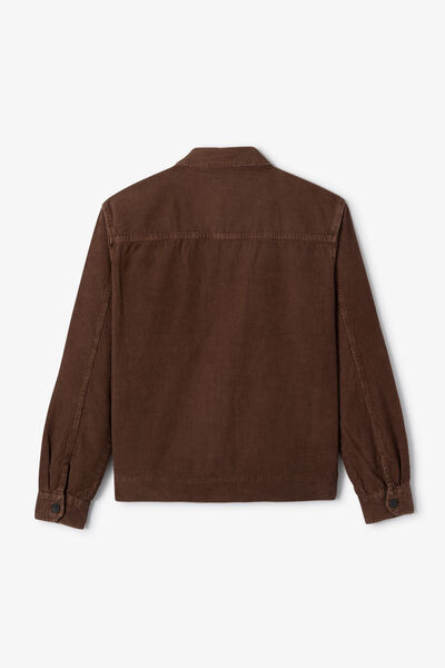 Veste zipp&eacute;e en velours col chemise