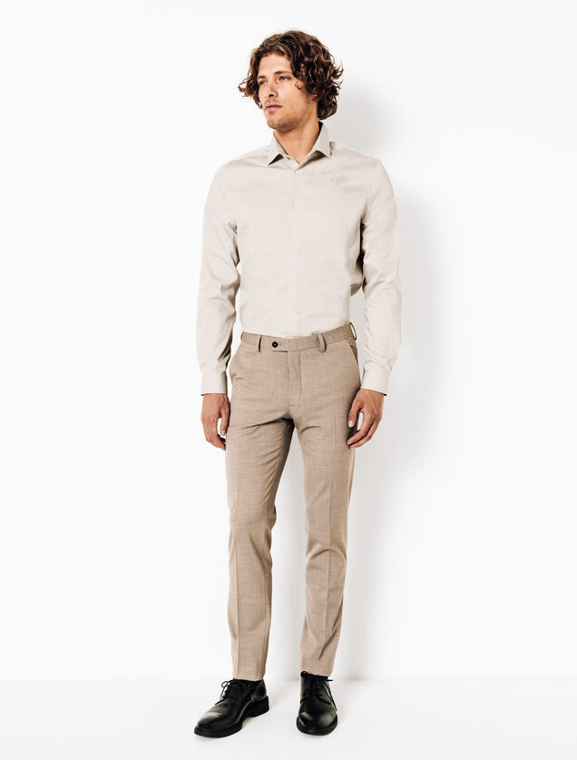Chemise sans repassage en coton unie slim