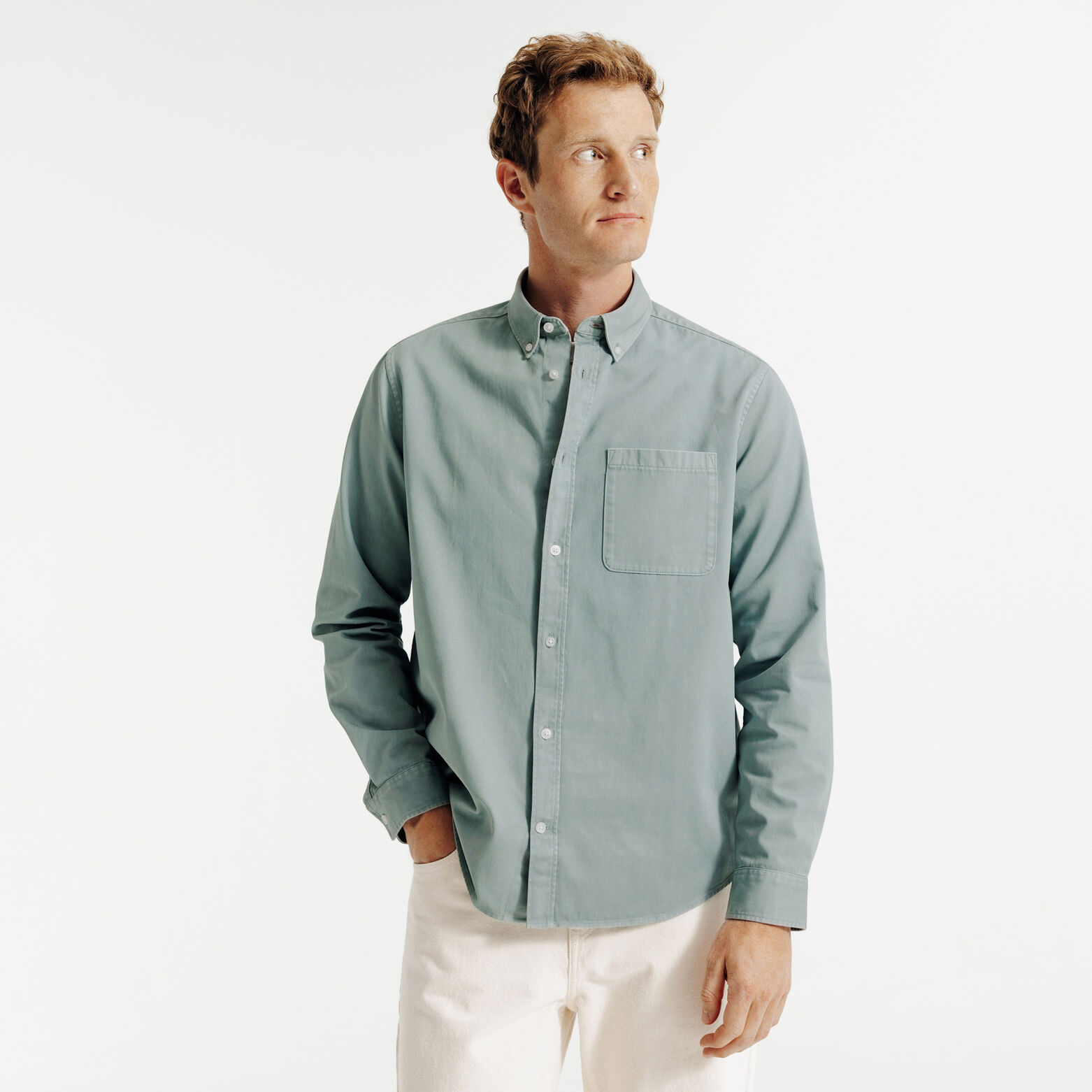 Effen hemd in katoen