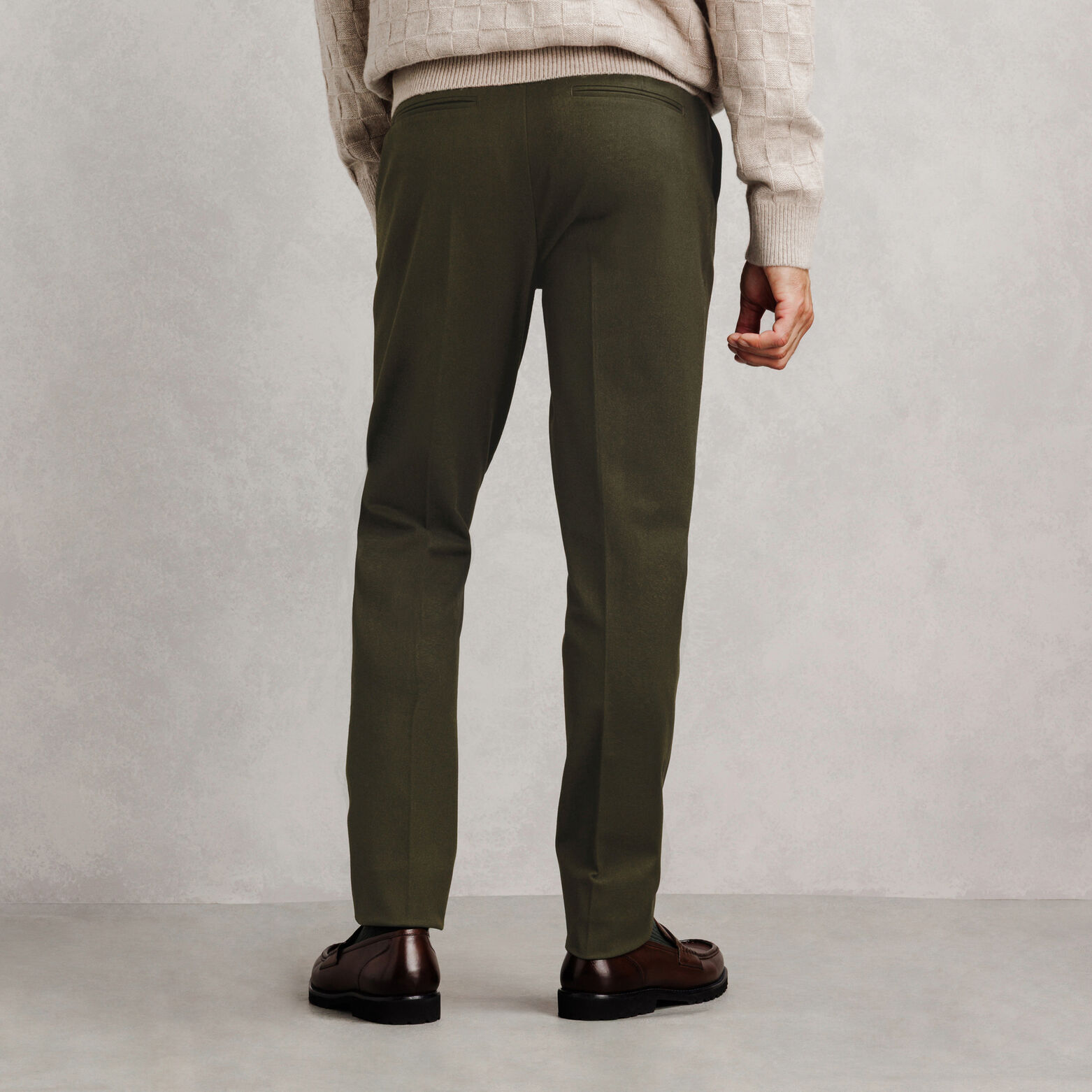 Pantalon chino slim en flanelle