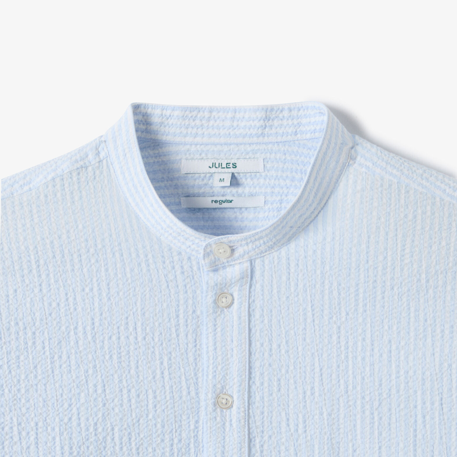Chemise col mao regular 100% coton