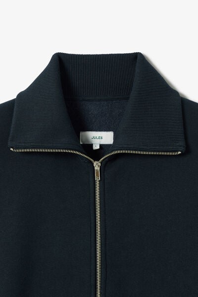 Sweat oversize zipp&eacute; col montant uni