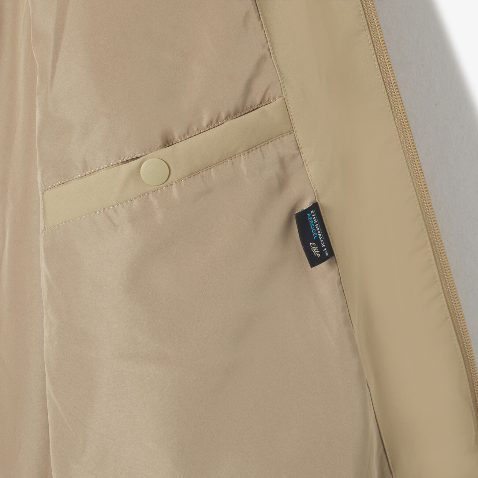 Gewatteerde donsjas met kap en rits