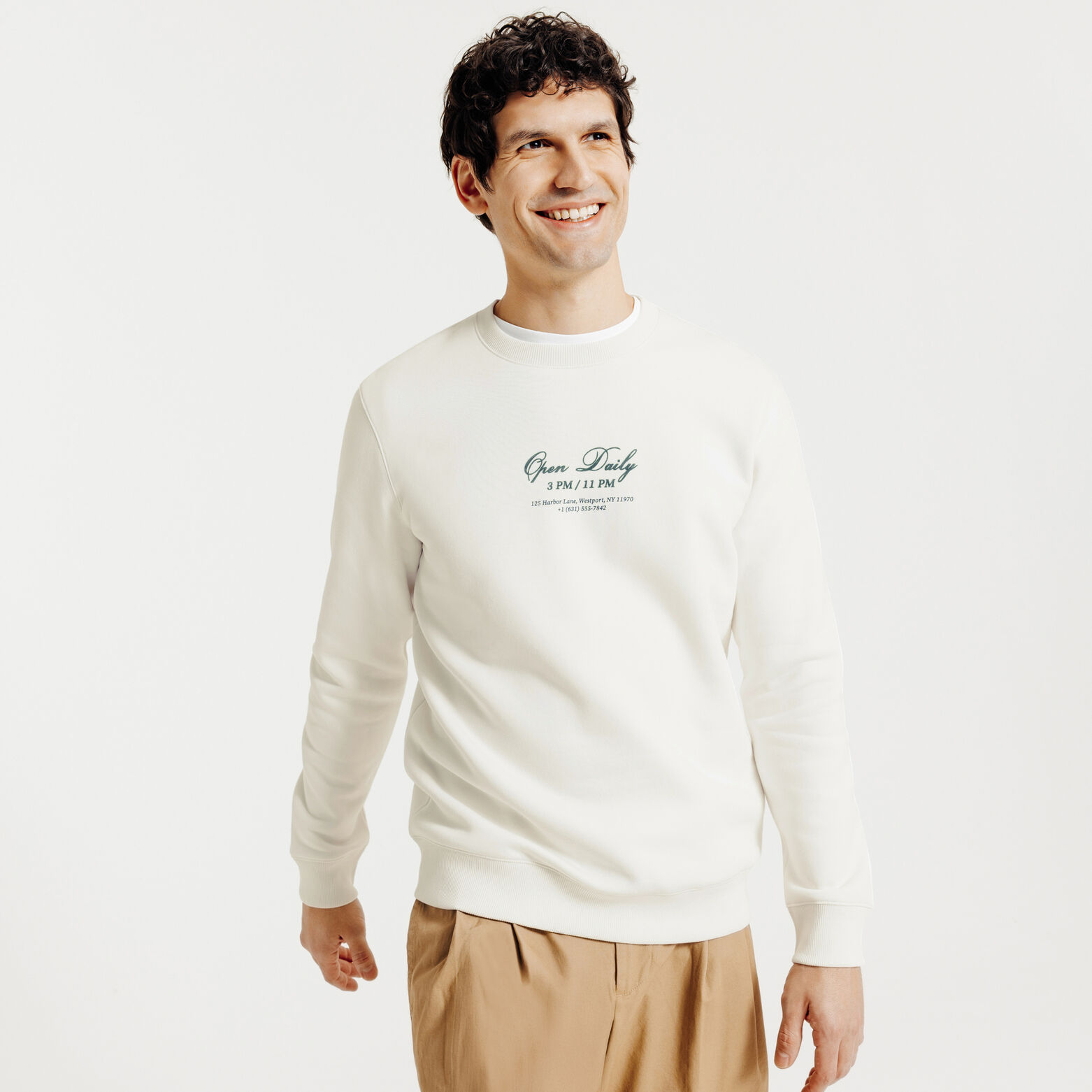 Sweat col rond imprim&eacute; devant dos