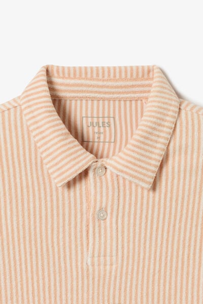 Polo manches courtes uni mati&egrave;re &eacute;ponge