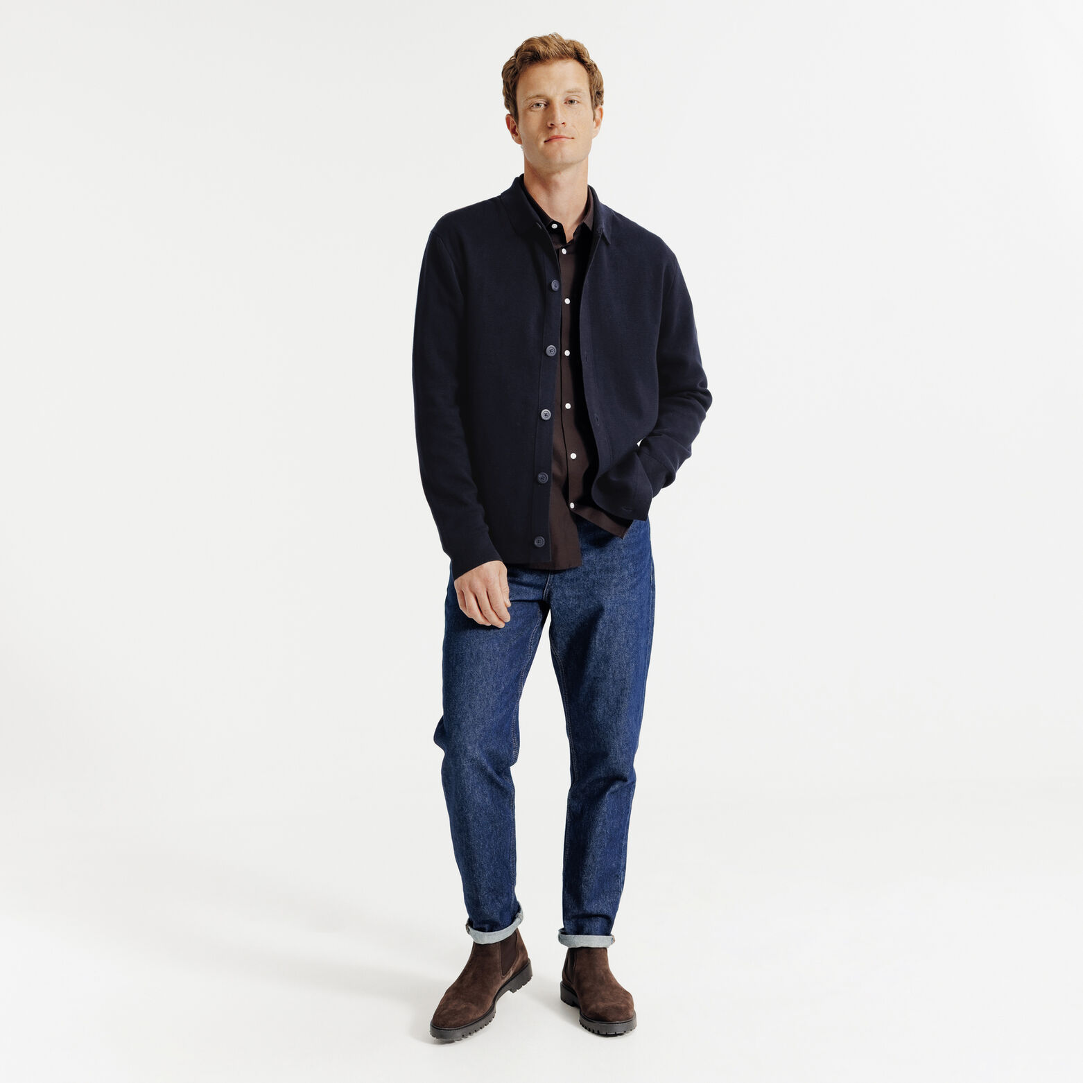 Gilet cardigan boutonné col polo