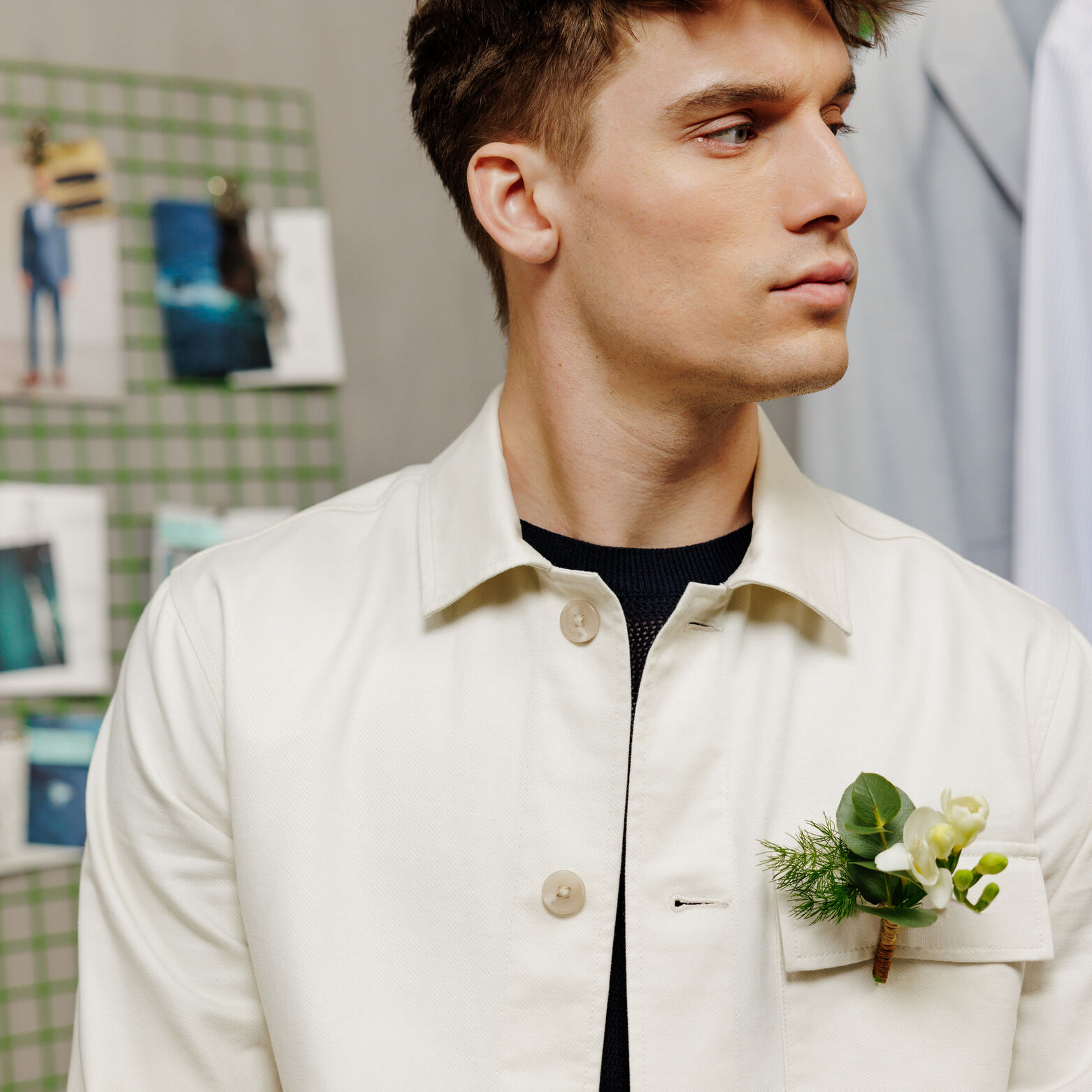 Veste col chemise boutonn&eacute;e mi-saison