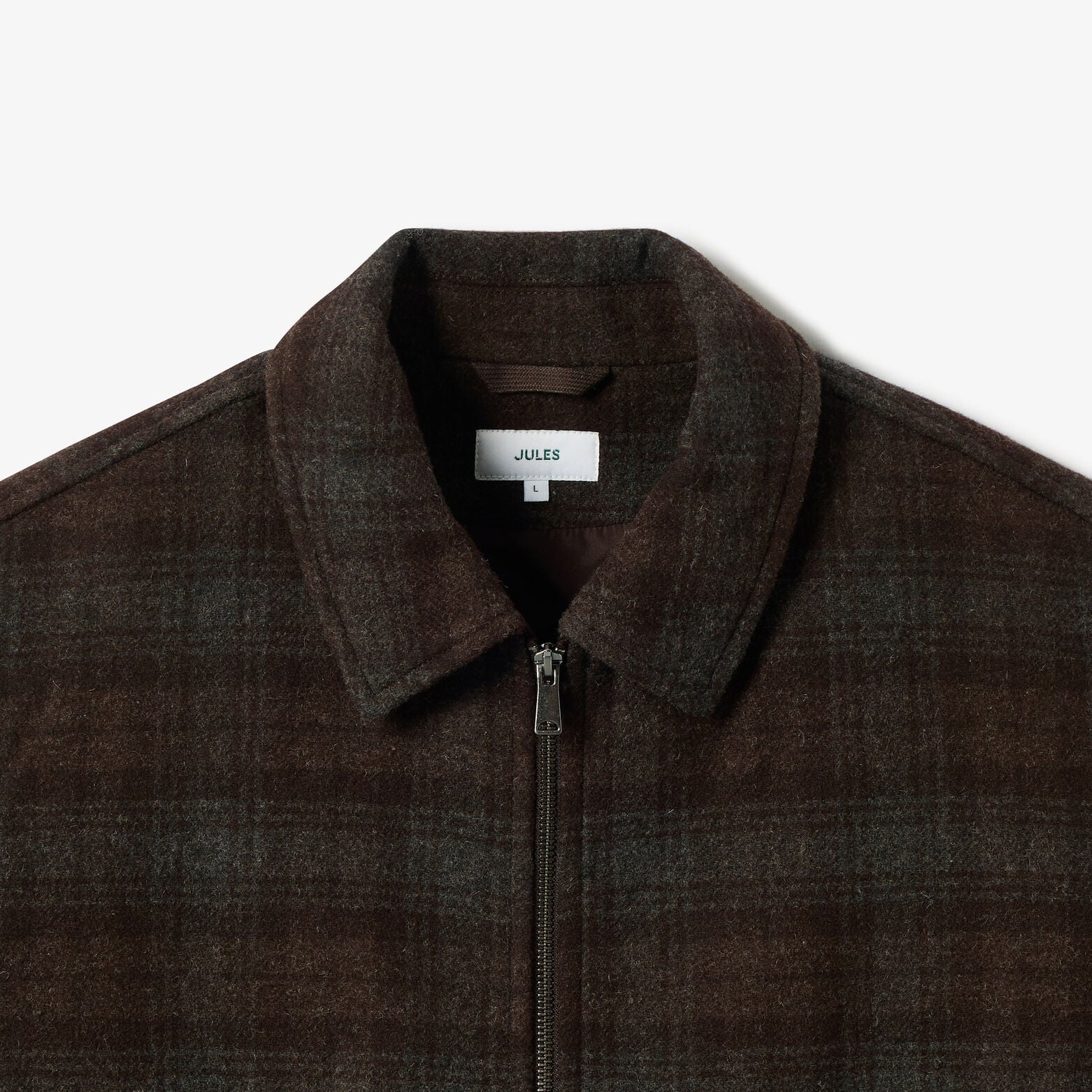 Blouson contenant de la laine col chemise zipp&eacute;