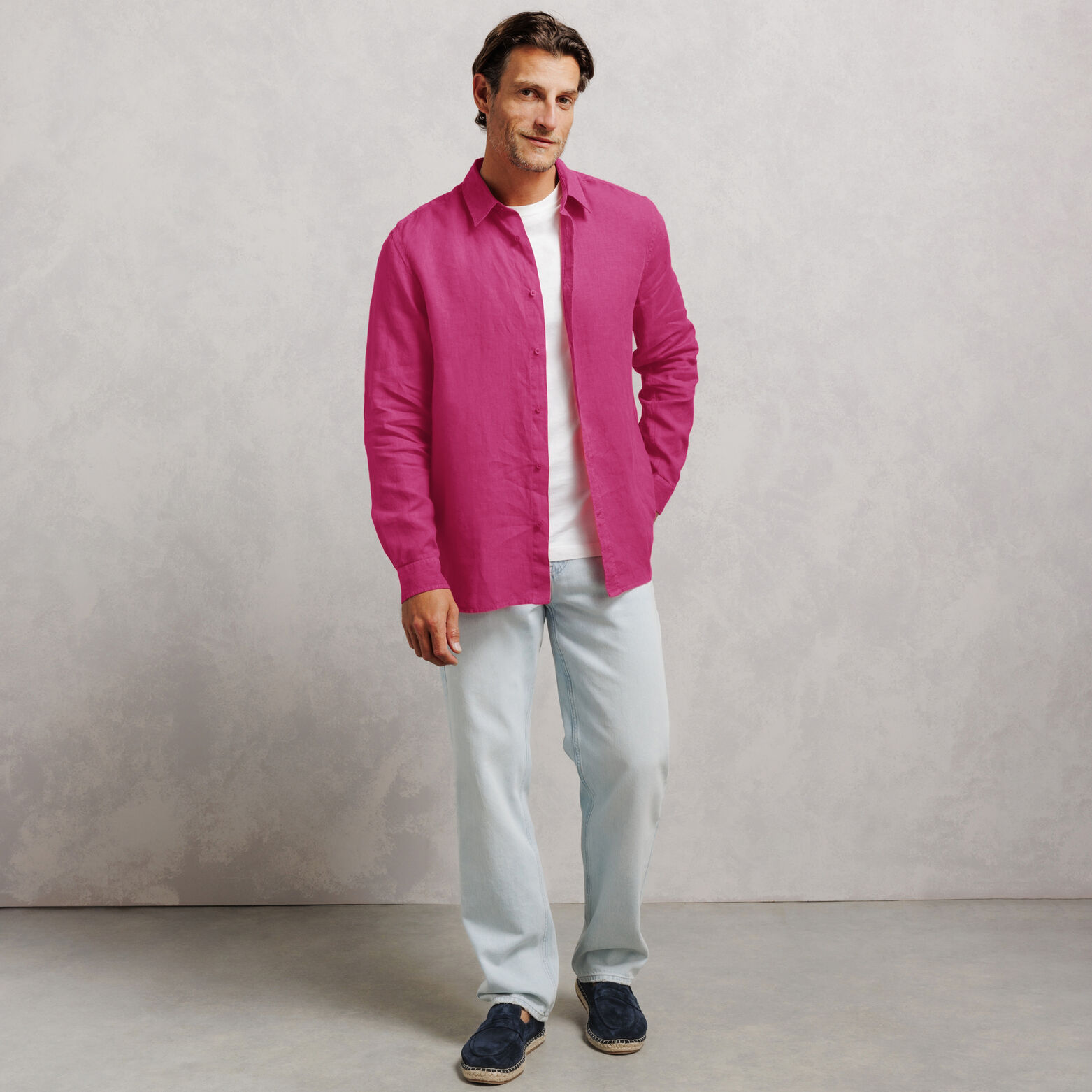 Chemise 100% lin regular unie