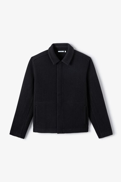 Veste col chemise zipp&eacute;e en molleton