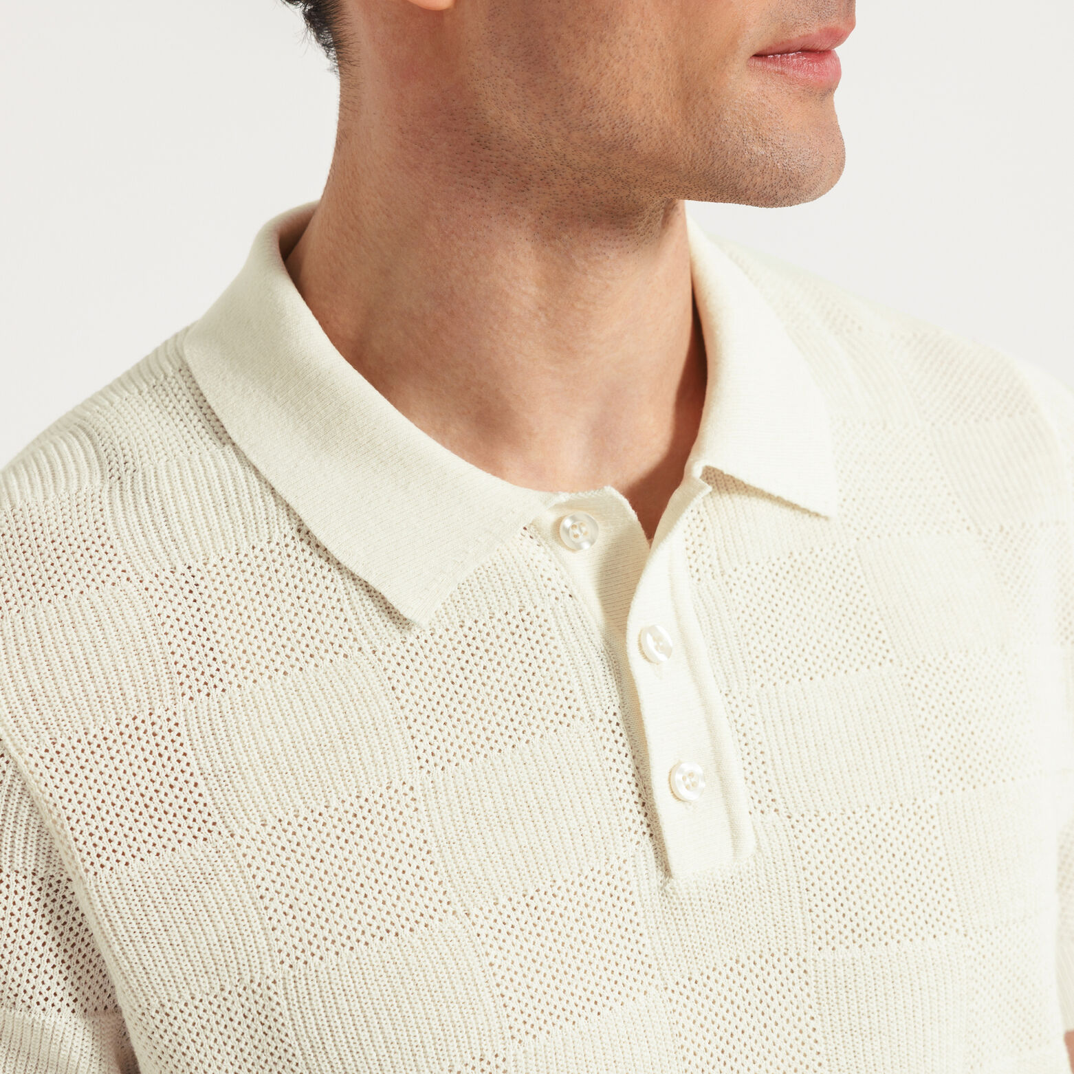 Polo in tricot met bloksteek