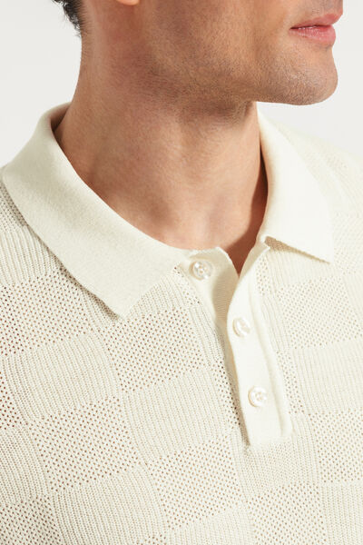 Polo in tricot met bloksteek