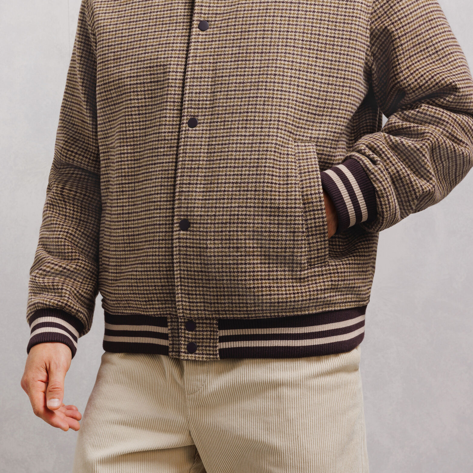 Blouson met hemdkraag en pied-de-poule