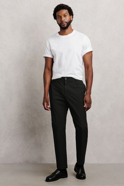 Pantalon tapered taille semi-&eacute;lastiqu&eacute;e