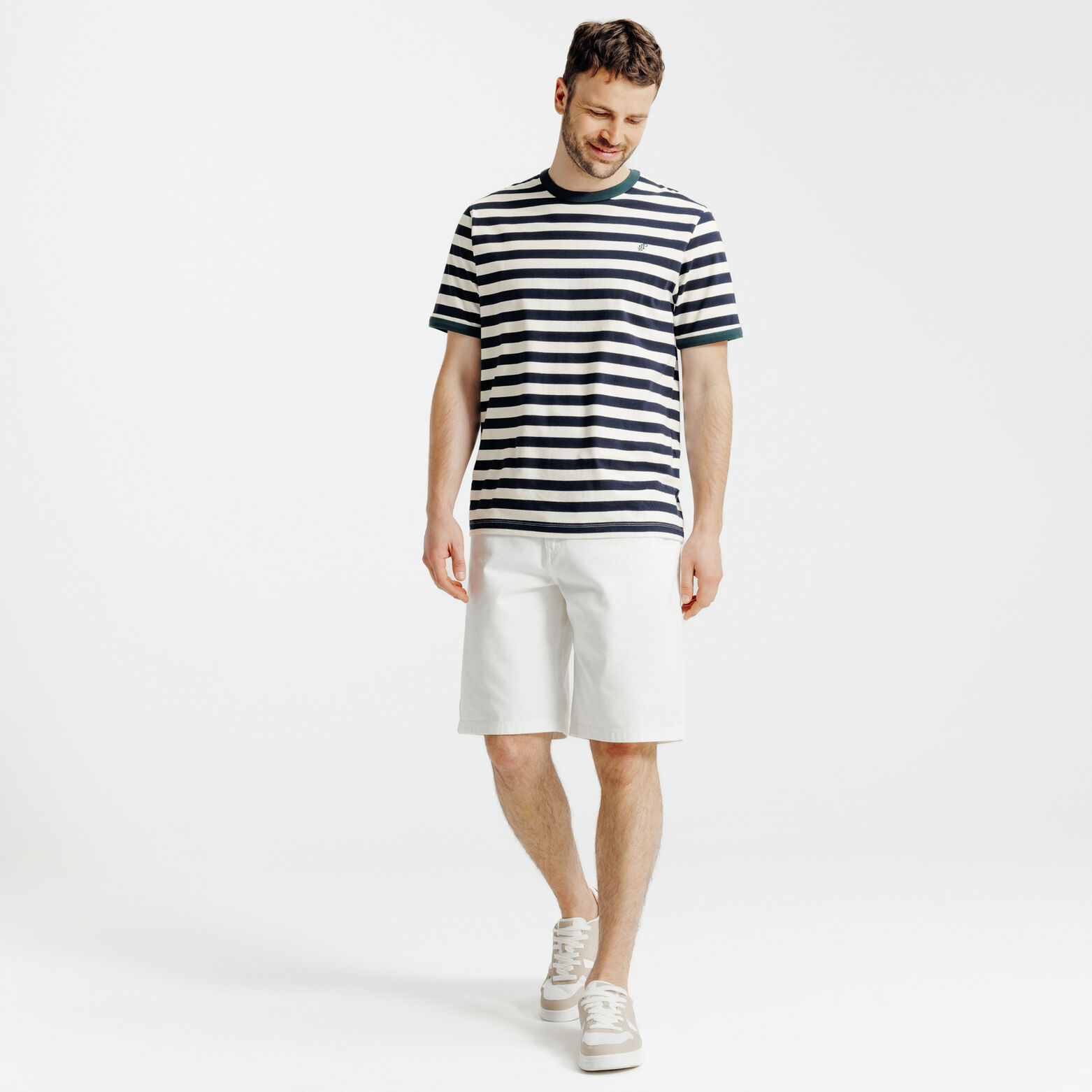 Contrasterend marine t-shirt