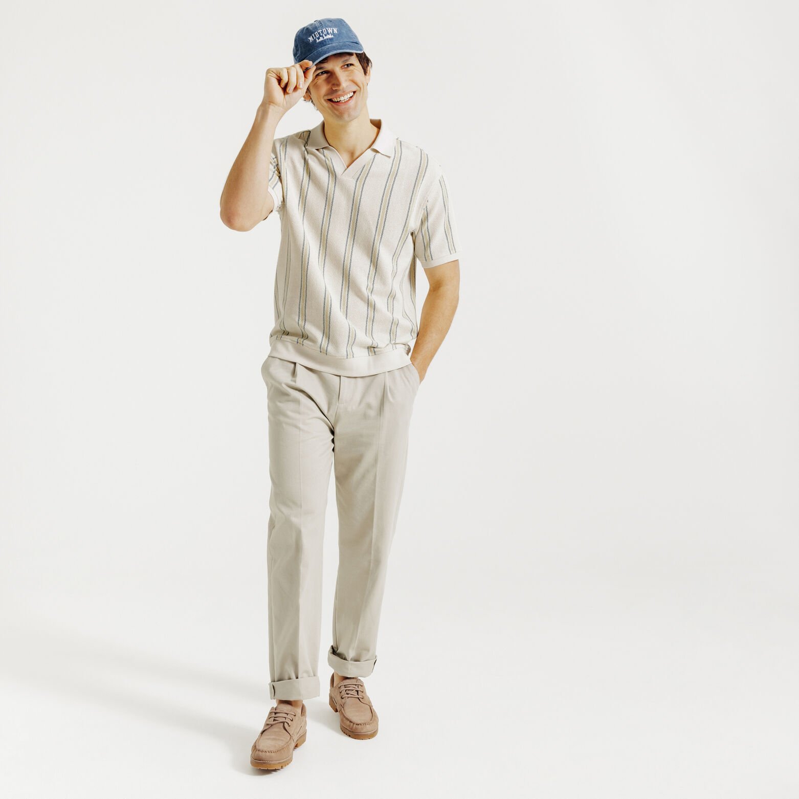 Polo manches courtes ray&eacute; col resort