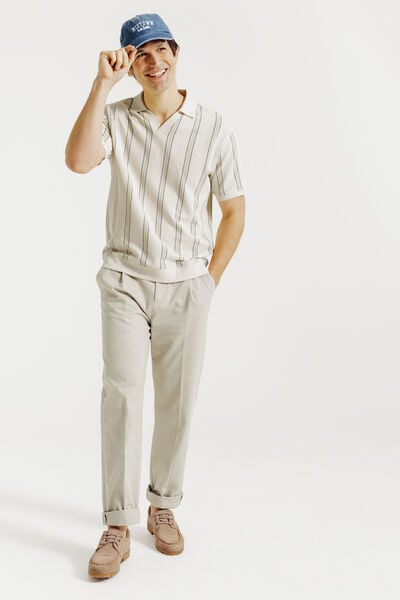 Polo manches courtes ray&eacute; col resort