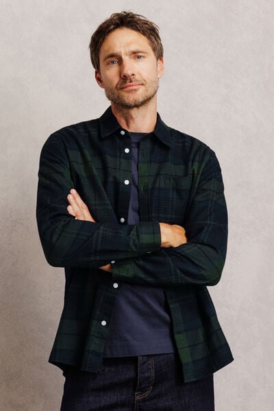 Chemise flanelle &agrave; carreaux 100% coton