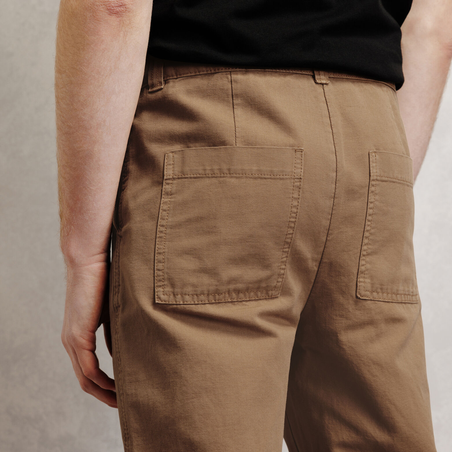 Loose fit broek in katoen en linnen