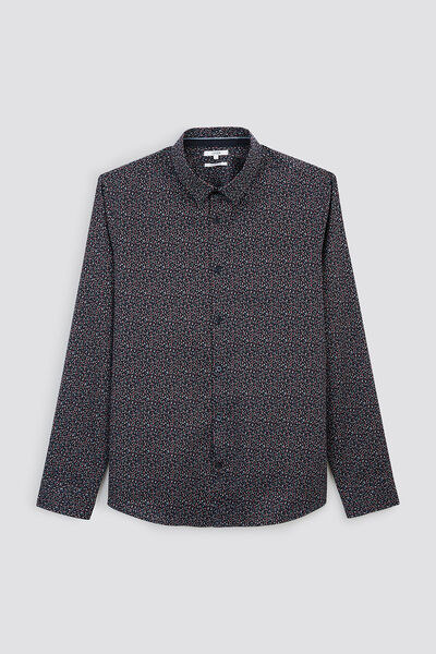 Regular hemd, micro-geometrische print, katoen