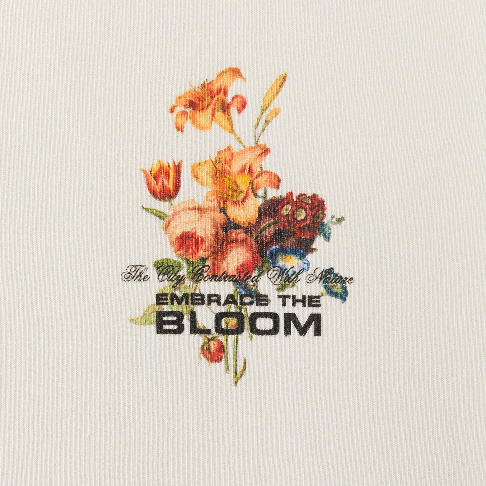 Sweat col rond imprimé fleurs