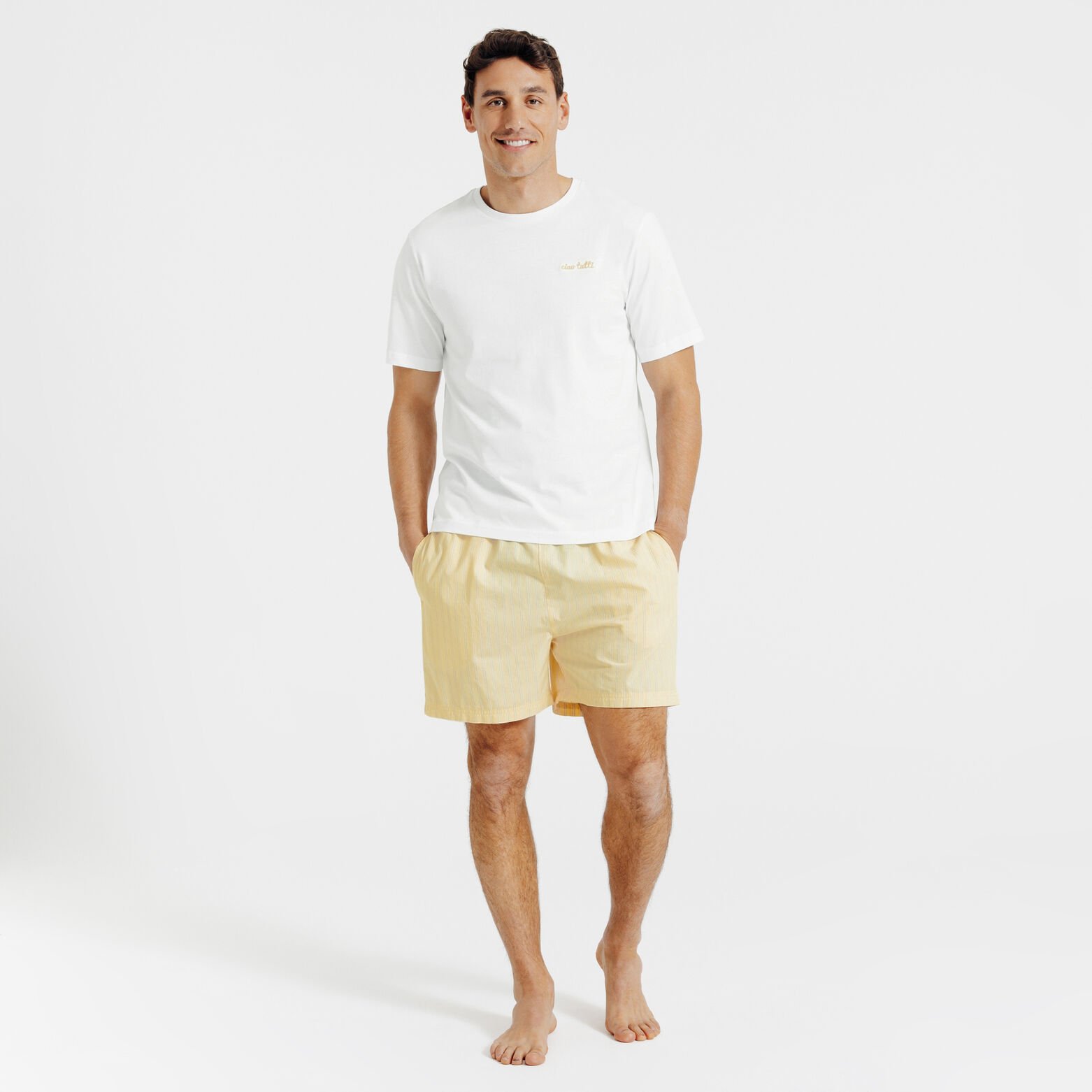 Pyjamaset met gestreepte short