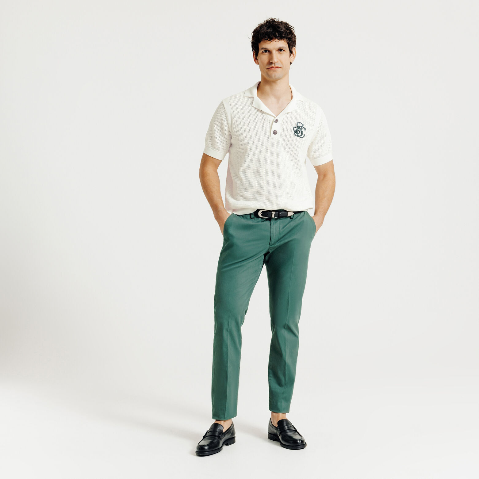 Polo korte mouwen in tricot met borduursel