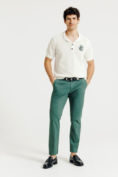 Polo korte mouwen in tricot met borduursel