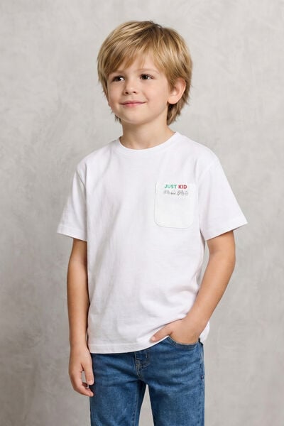 Tee shirt enfant f&ecirc;te des p&egrave;res poche imprim&eacute;e
