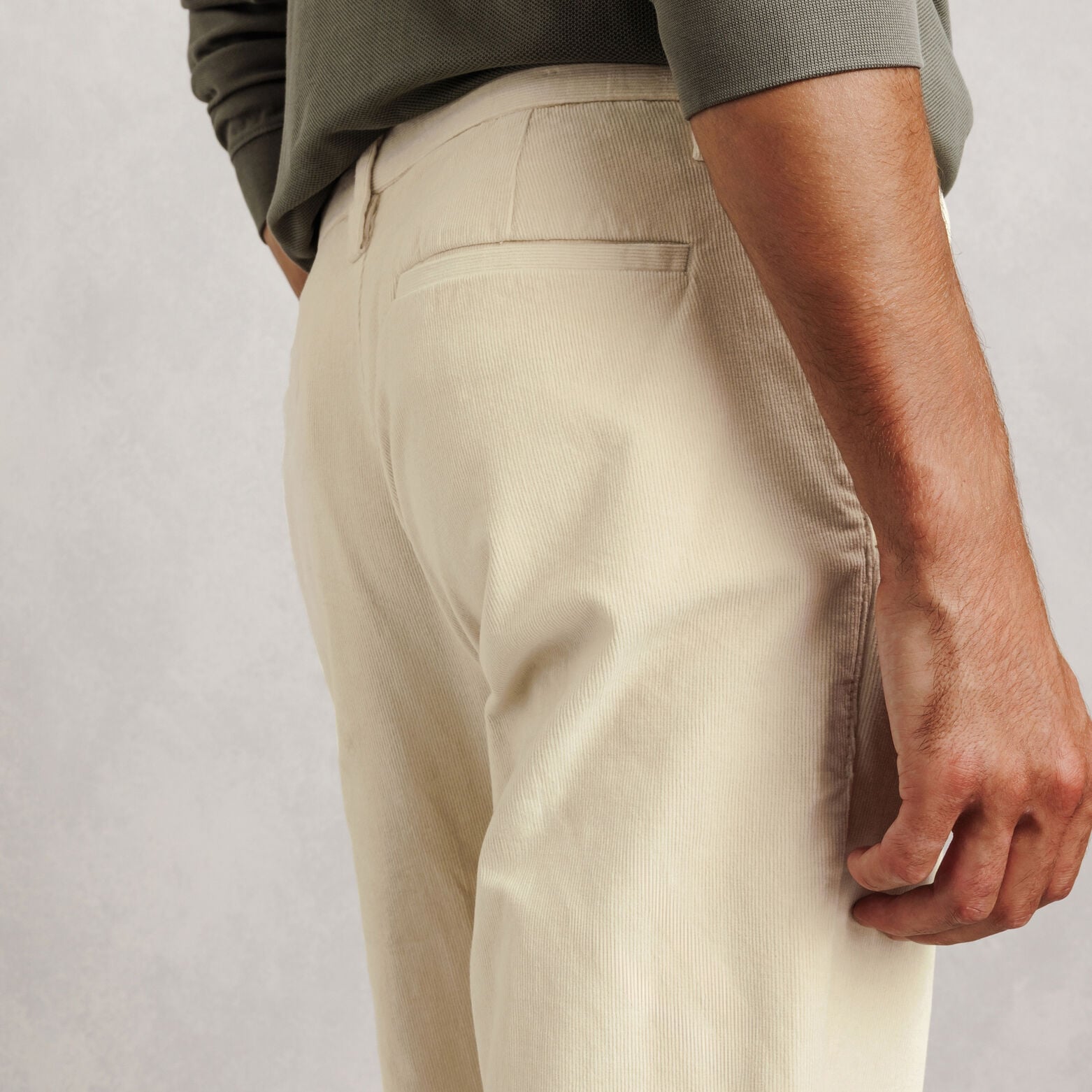 Fluwelen straight chinobroek