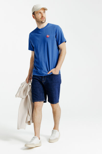 Tee shirt mati&egrave;re flamm&eacute;e broderie poitrine